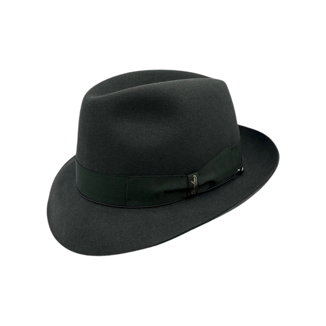 ★ほぼ未使用★銀座TORAYA ハット ボルサリーノ 56 チャコール 起毛 中古・古着通販】BORSALINO (ボルサリーノ) ハット サイズ:56